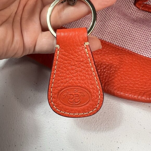 Dooney & Bourke Women Pebble Grain Belvedere Logo Lock Handbag Purse Orange EUC - Picture 13 of 13